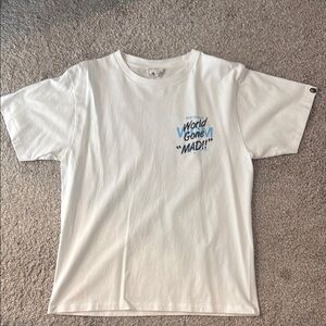 Bape White T-Shirt with Blue Graphic